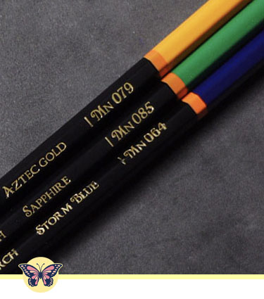 Black Widow Monarch Set Colored Pencils Barrel Cap 