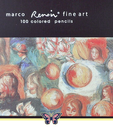 Renoir Artist color Art Pencil 24 Color Set, Tin Box color pencils Set